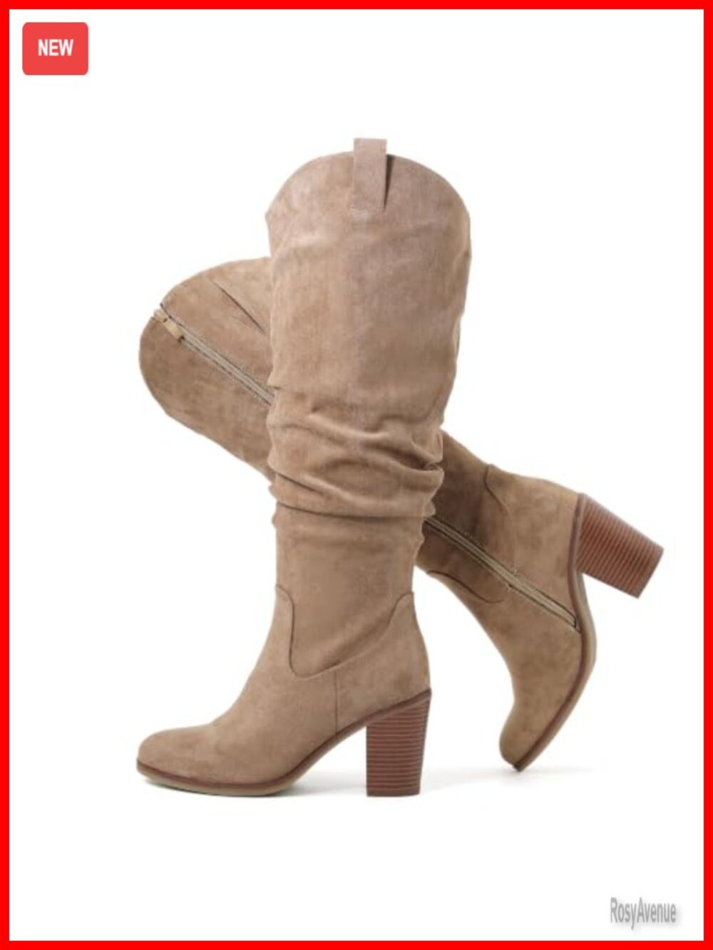 Women's Extra Wide Calf Knee High Cowboy Boots Memory Foam Block Heel